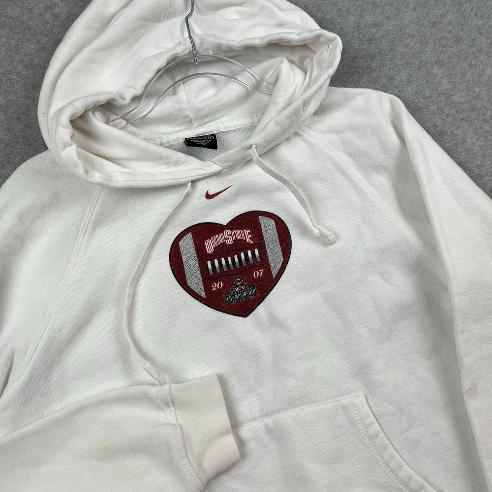 Nike Ohio State Buckeyes Hoodie Sweatshirt Womens‎ M Football Y2k Center Swoosh